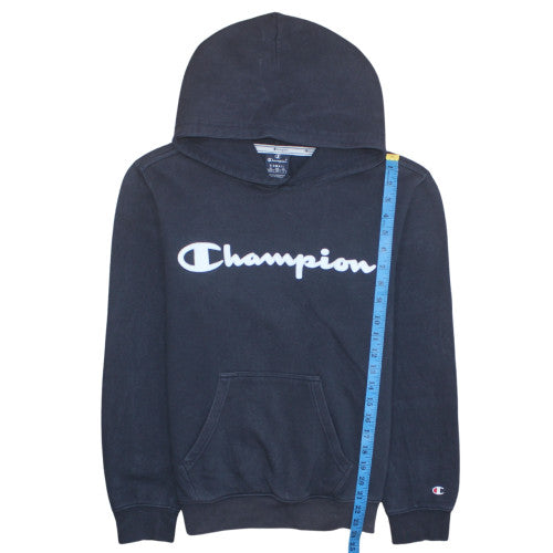 Champion Men's Black XS Pullover Hoodie with Logo Print
