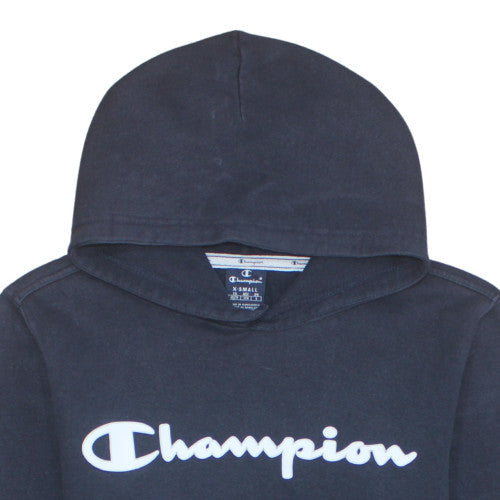 Champion Men's Black XS Pullover Hoodie with Logo Print
