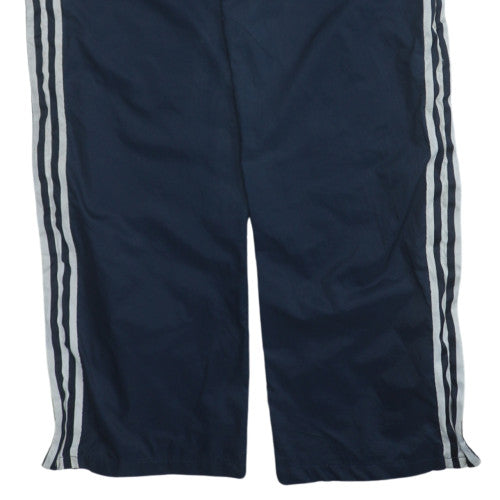 adidas Boys Blue Side Stripe Lightweight Track Trousers Size L