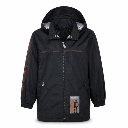 Adidas Men's Black Hooded Waterproof Retro Rain Jacket Size S