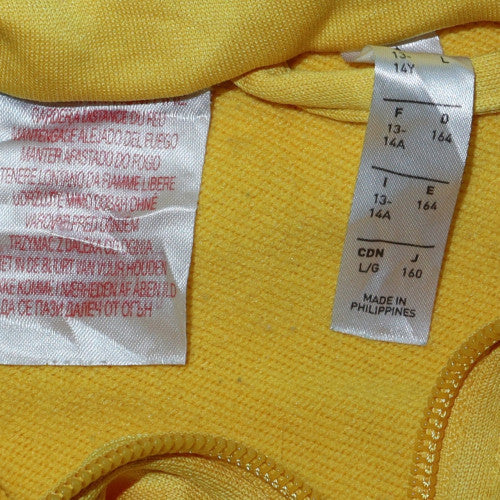 Adidas Boys Yellow Track Jacket 13-14 Years Full Zip Activewear Top