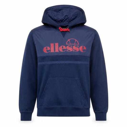 Ellesse Men's Blue Pullover Hoodie L Logo Sports Sweatshirt