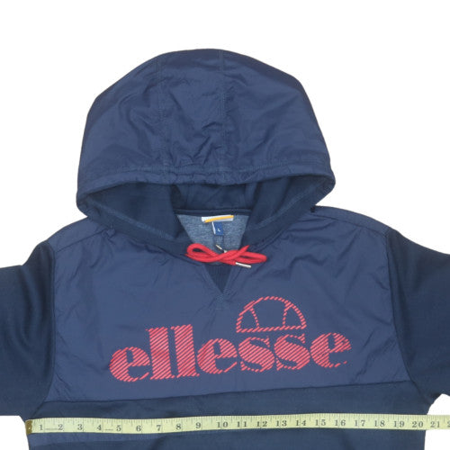 Ellesse Men's Blue Pullover Hoodie L Logo Sports Sweatshirt