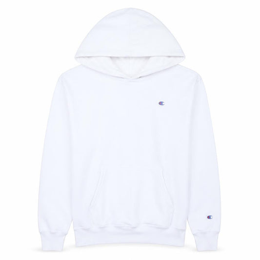 Champion Women's White Pullover Hoodie Small Logo Cotton Blend