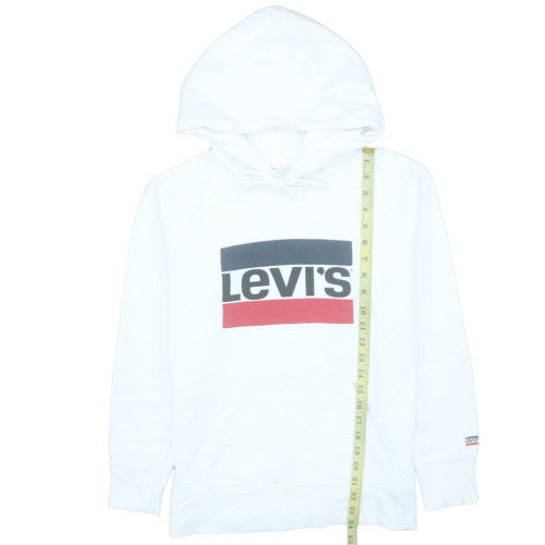 Levi's Men's White Pullover Hoodie S Graphic Logo Sweatshirt