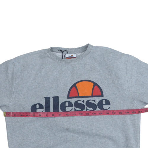 Ellesse Womens Grey Logo Crew Neck Pullover Sweatshirt UK 12