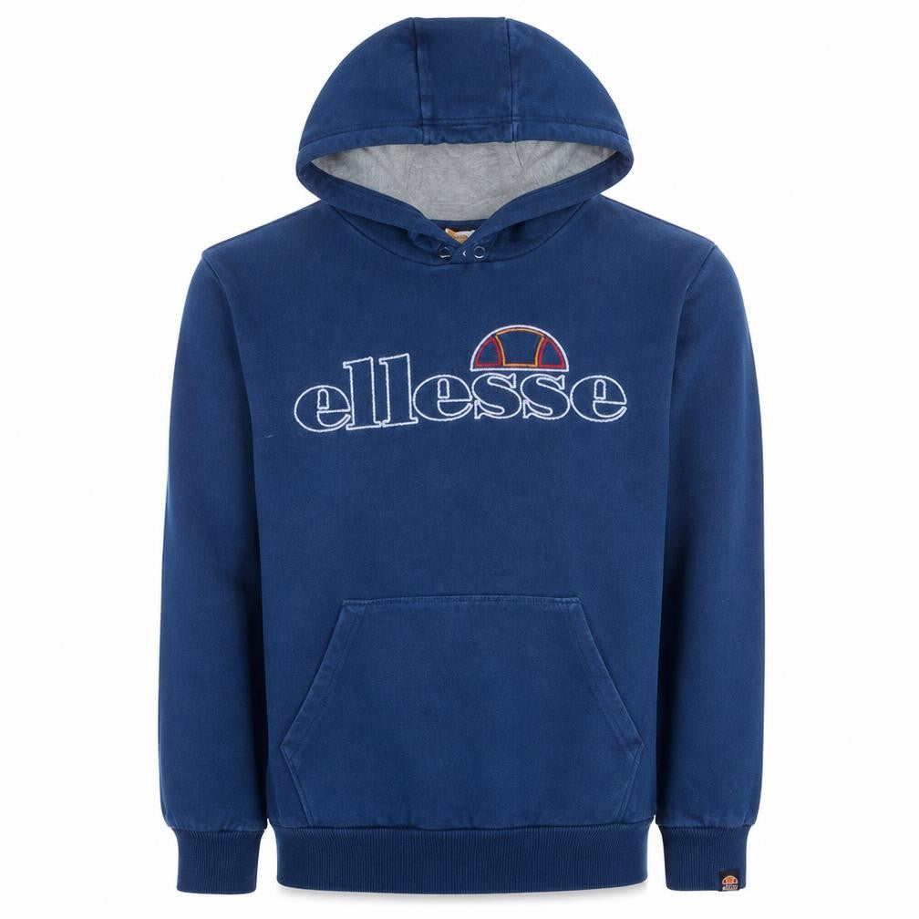 Ellesse Men Blue Pullover Hoodie L Fleece Graphic Sportswear