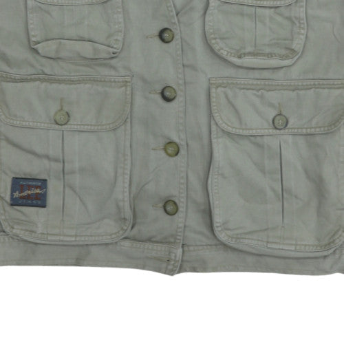 Lee Men's Beige Cotton Utility Waistcoat L Outdoor Workwear