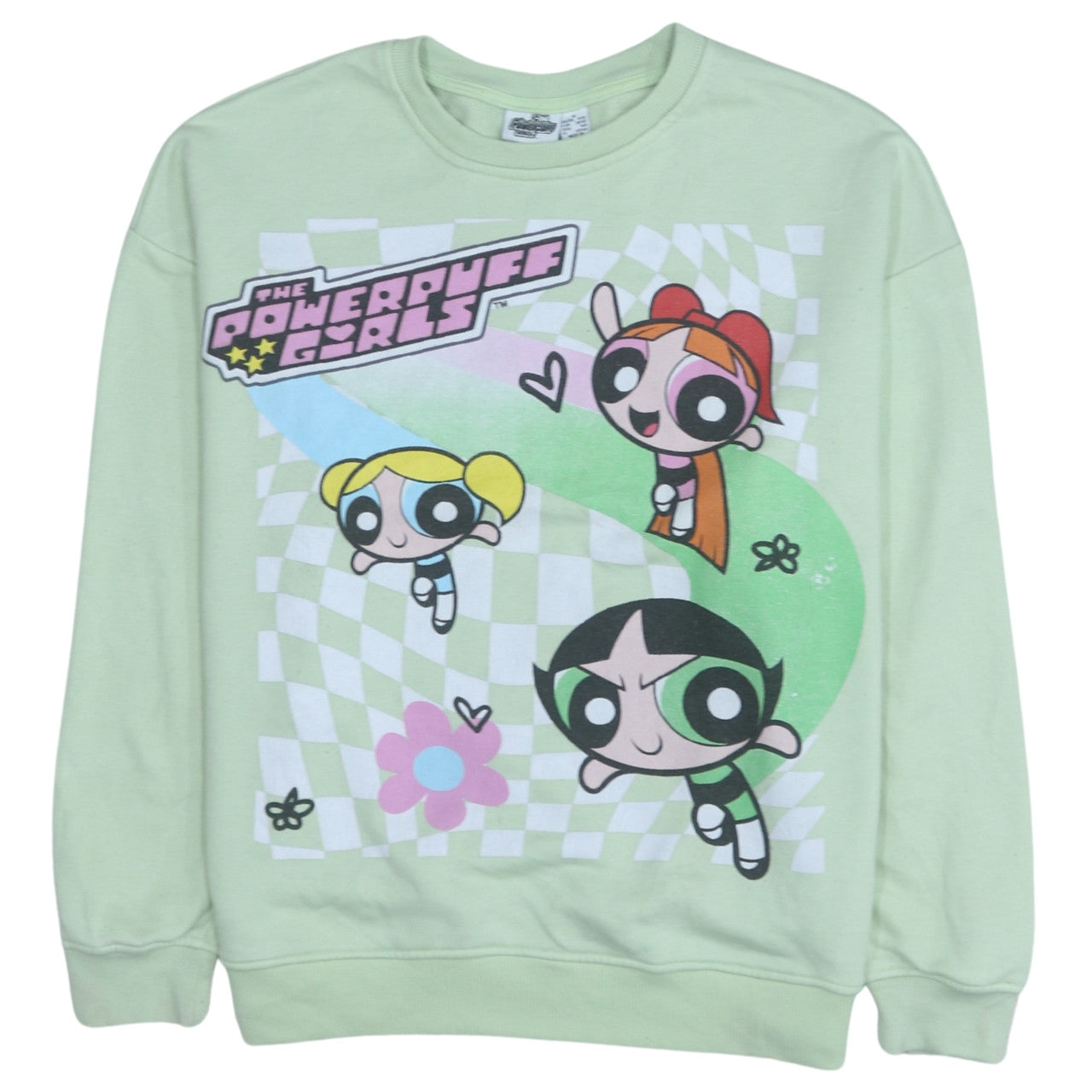 Primark Women Green Powerpuff Girls Pullover Sweatshirt Size S