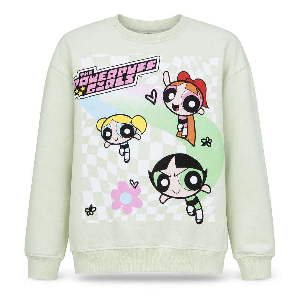 Primark Women Green Powerpuff Girls Pullover Sweatshirt Size S
