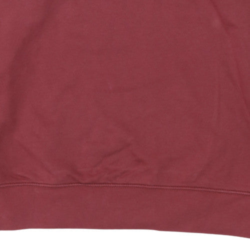 Nike Women's Red 1/2 Zip Oversized Fit Cotton Sweatshirt L