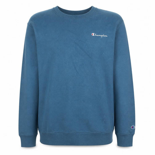 Champion Men's Blue Pullover Sweatshirt L Regular Fit Crew Neck