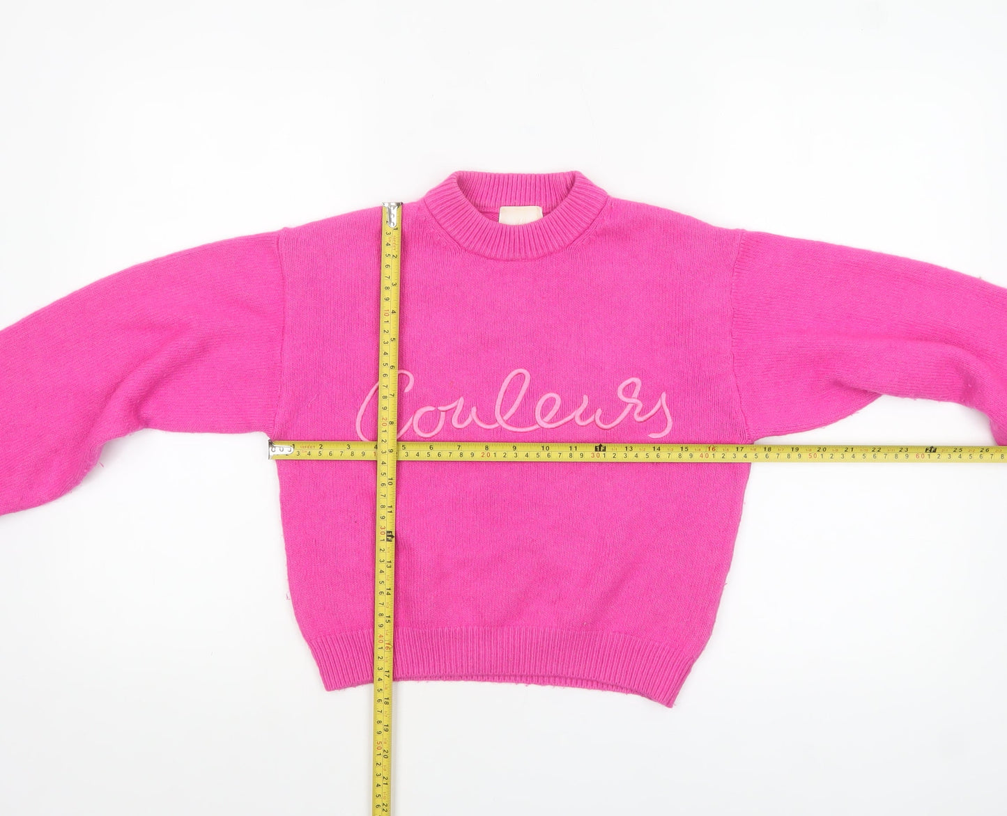 H&M Women’s Pink Mock Neck Pullover Jumper XS Wool Blend