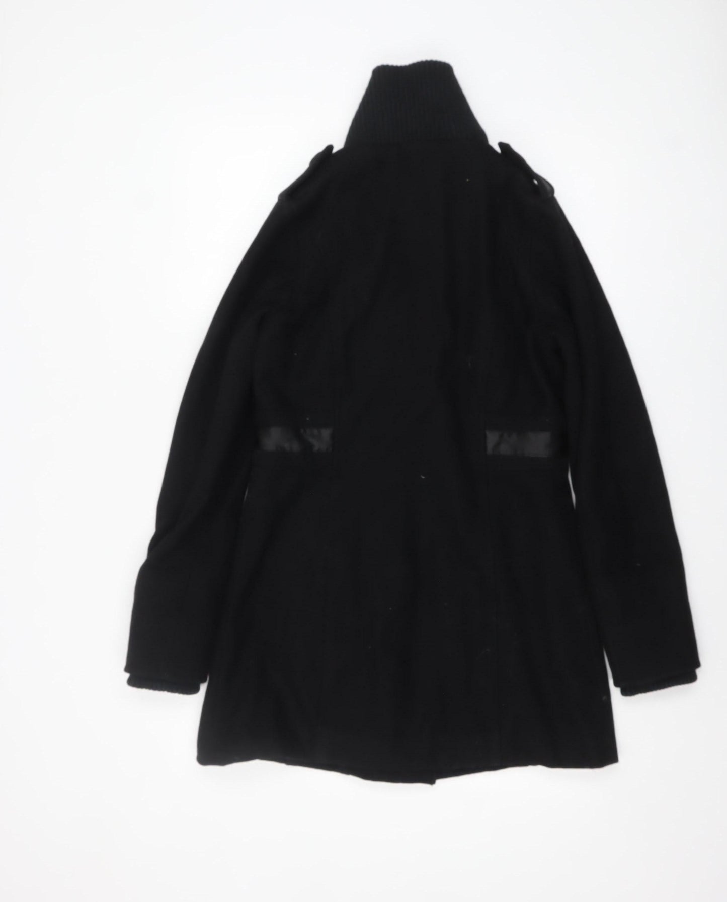 Baker by Ted Baker Girls Black Wool Blend Double-Breasted Mid-Length Coat Age 14