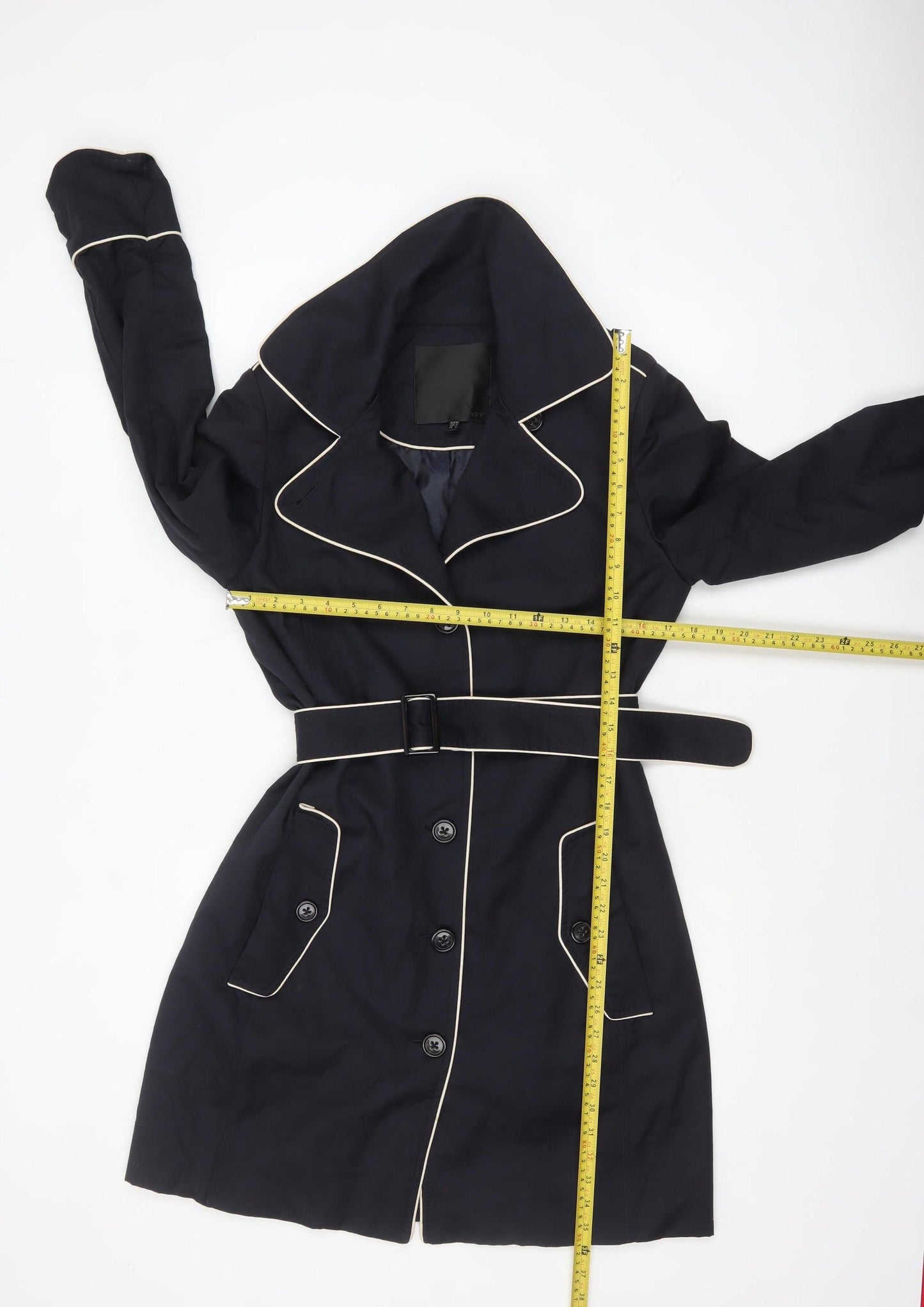 InWear Women's Blue Belted Trench Coat Size 12