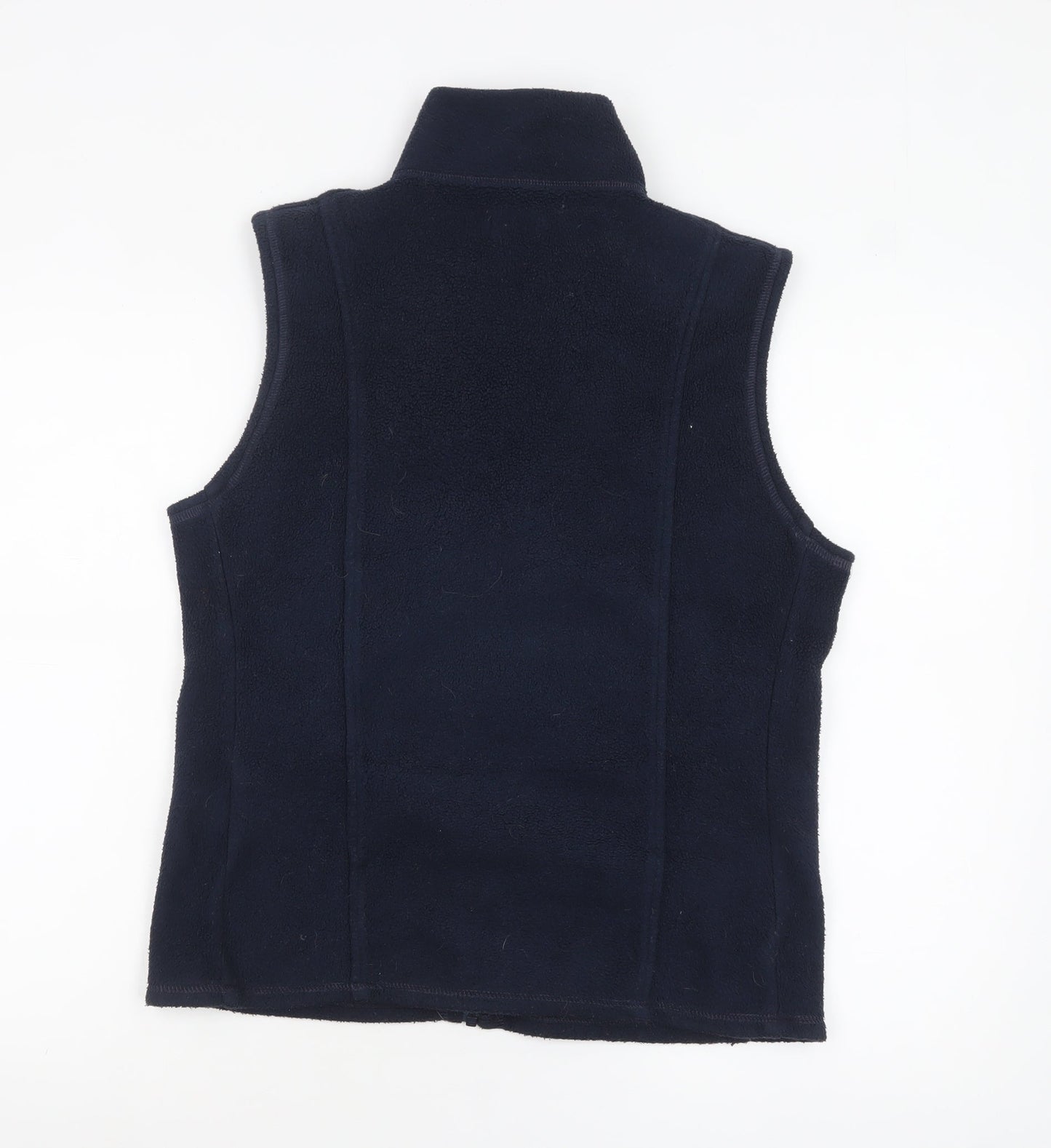 Pringle Women Blue Fleece Waistcoat L Sleeveless Zip Bodywarmer