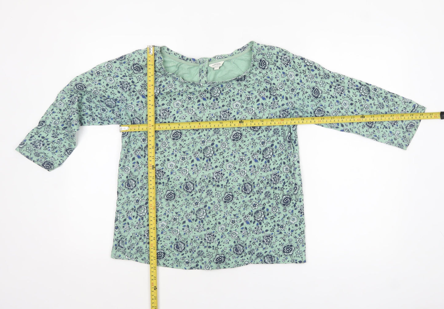 FatFace Women's Green Floral Cotton Tunic Blouse Size 10