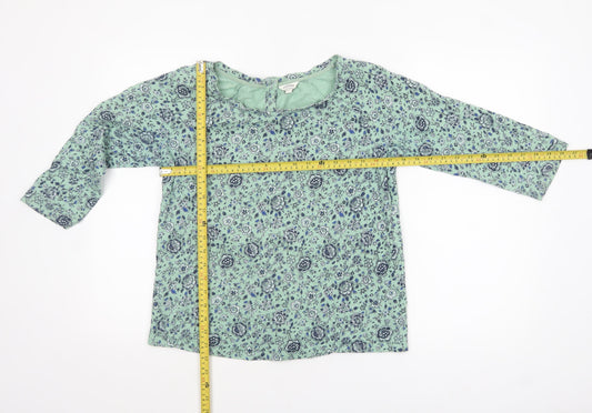 FatFace Women's Green Floral Cotton Tunic Blouse Size 10