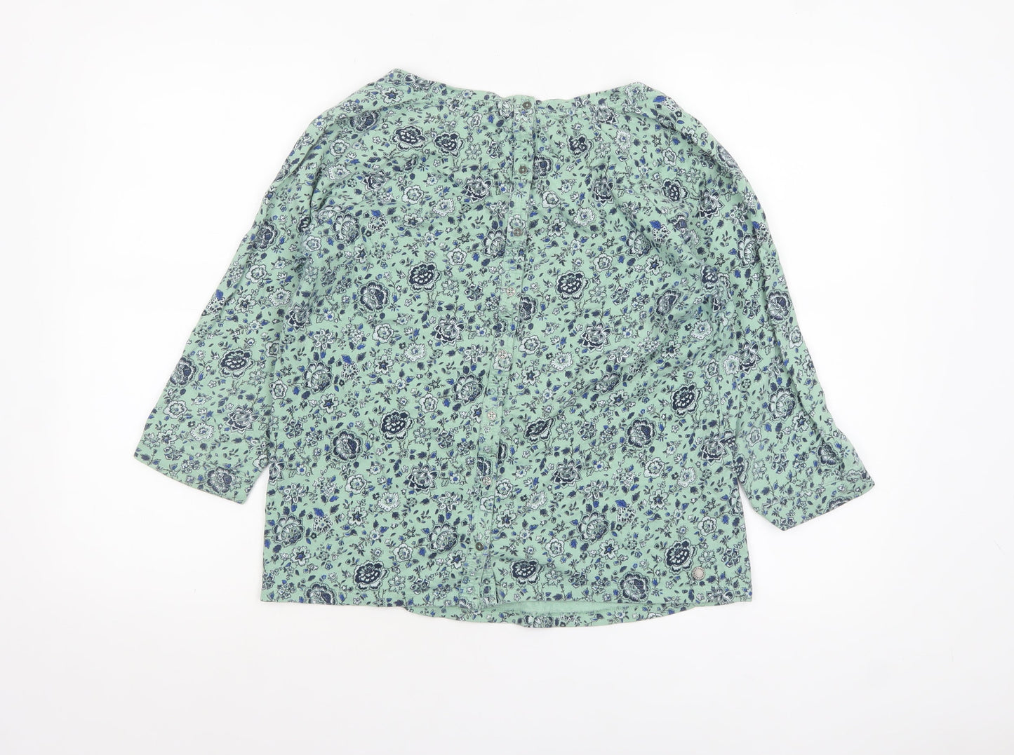 FatFace Women's Green Floral Cotton Tunic Blouse Size 10
