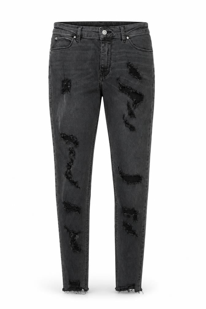 ASOS Men's Black Distressed Skinny Jeans 32W 32L Slim Fit Denim