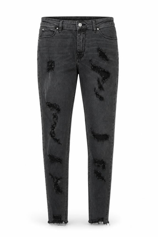 ASOS Men's Black Distressed Skinny Jeans 32W 32L Slim Fit Denim