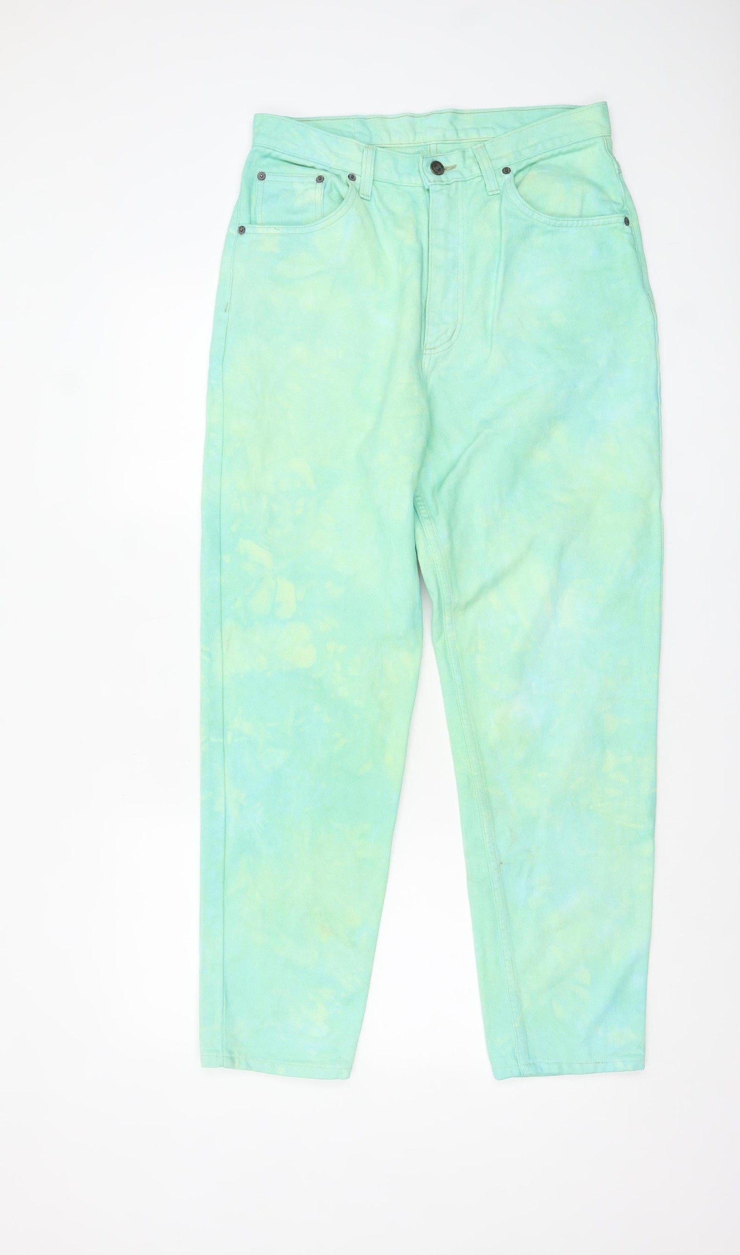 Universal Womens Green Mom Jeans Size 16 High Rise Cotton Denim