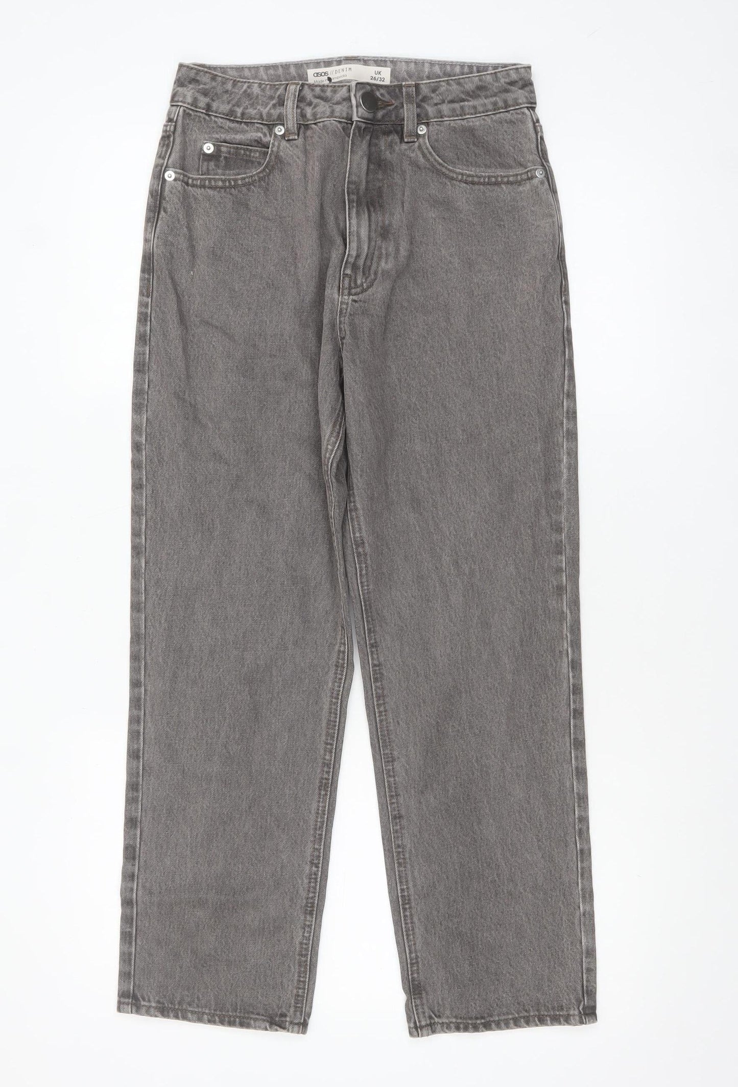 ASOS Women’s Grey Straight Leg High Rise Denim Jeans Size 8