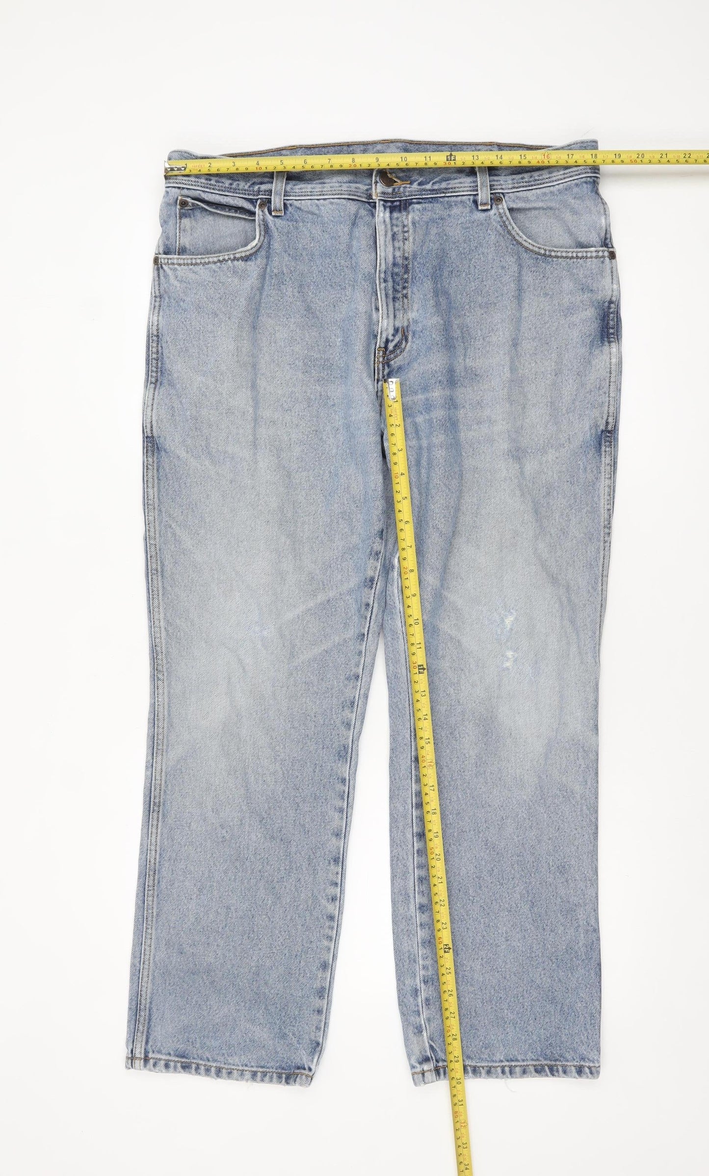 Wrangler Men's Blue Regular Fit Straight Leg Denim Jeans W38 L30