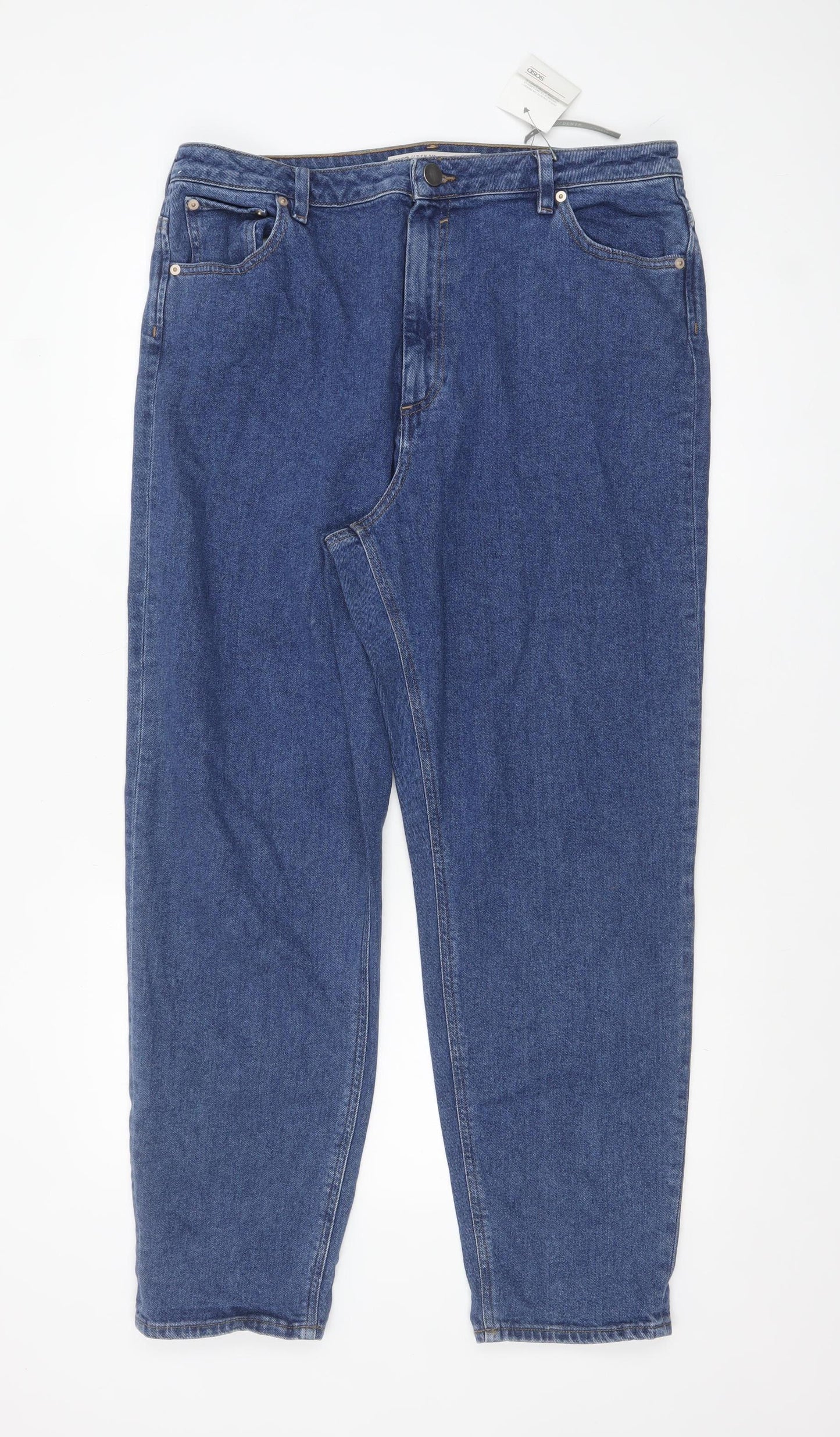ASOS Women Blue Size 18 Regular Fit Straight Jeans