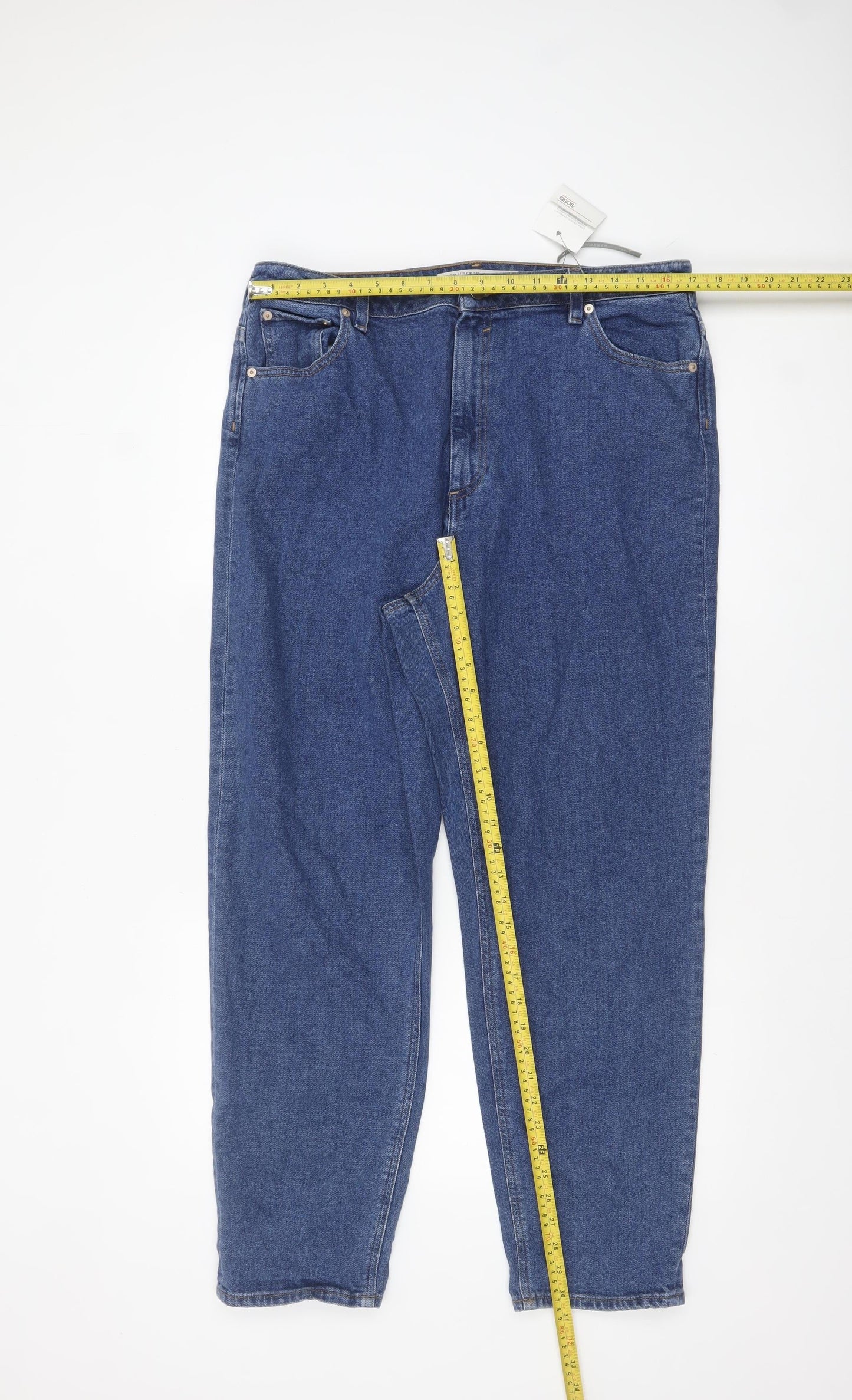 ASOS Women Blue Size 18 Regular Fit Straight Jeans