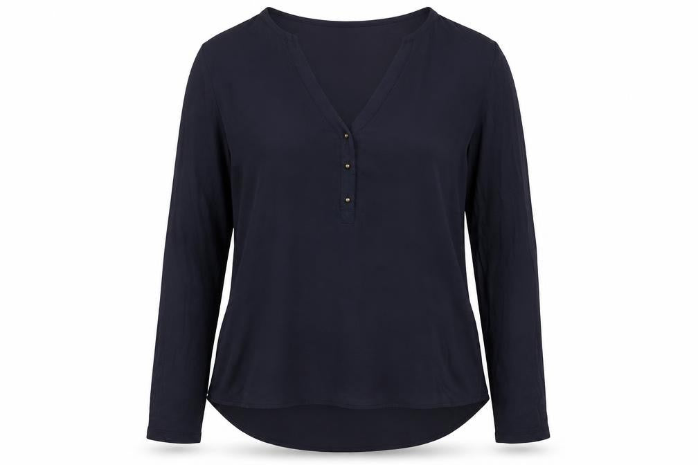 H&M Women's Blue V-Neck Long Sleeve Blouse Size 12