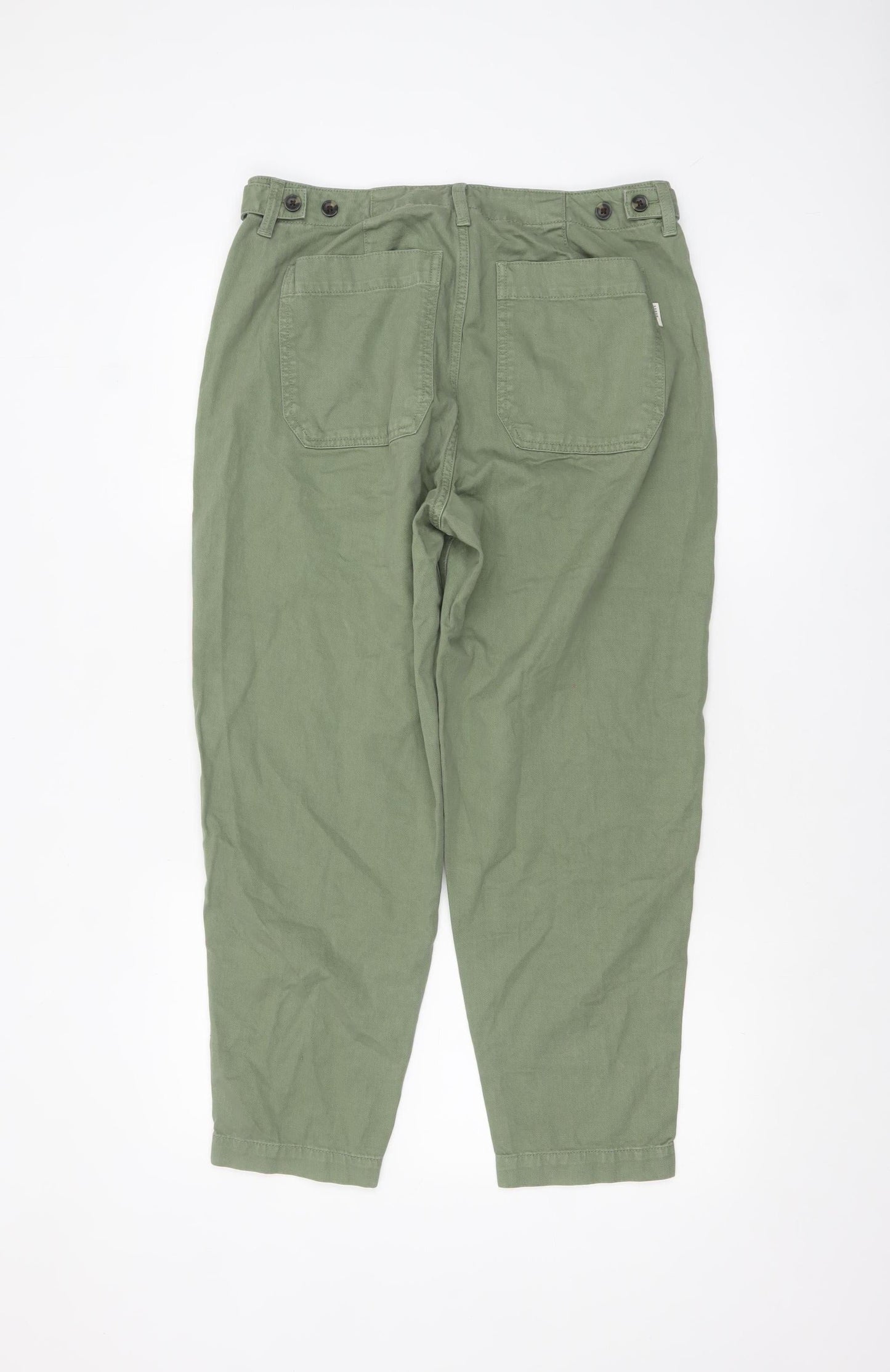 Burgs Womens Green Cargo Trousers Size 10 Cotton Twill Pants