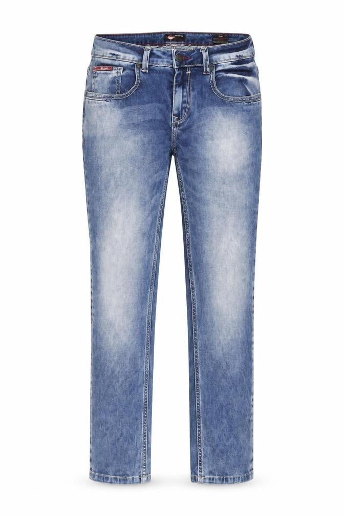 Front view of Lee Cooper Men's Blue Slim Fit Mid Rise Straight Jeans W30