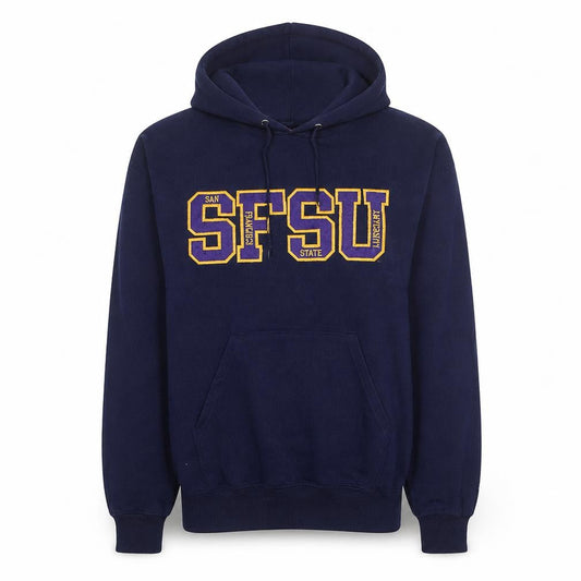 Champion Men's Blue SFSU Pullover Hoodie Medium Fleece Sweatshirt