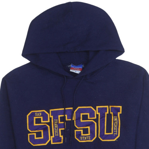 Champion Men's Blue SFSU Pullover Hoodie Medium Fleece Sweatshirt