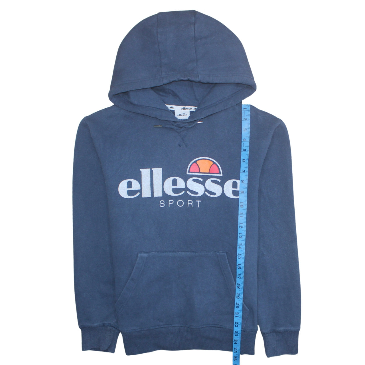 Ellesse Men's Blue Pullover Hoodie Small Logo Fleece Sweatshirt