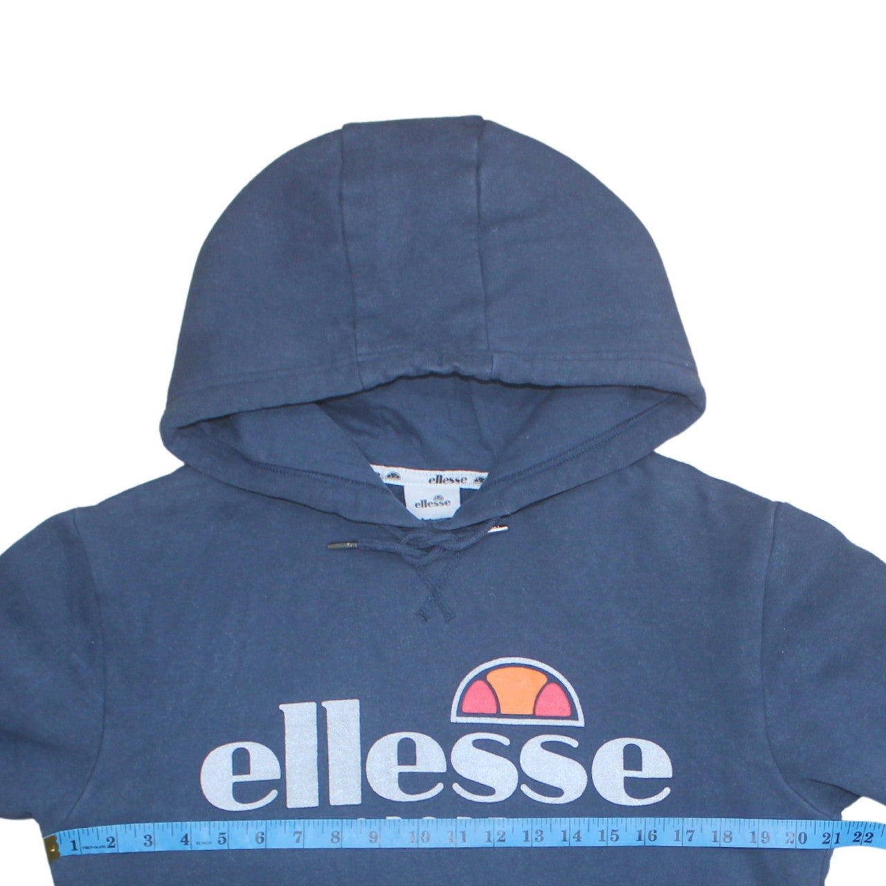 Ellesse Men's Blue Pullover Hoodie Small Logo Fleece Sweatshirt