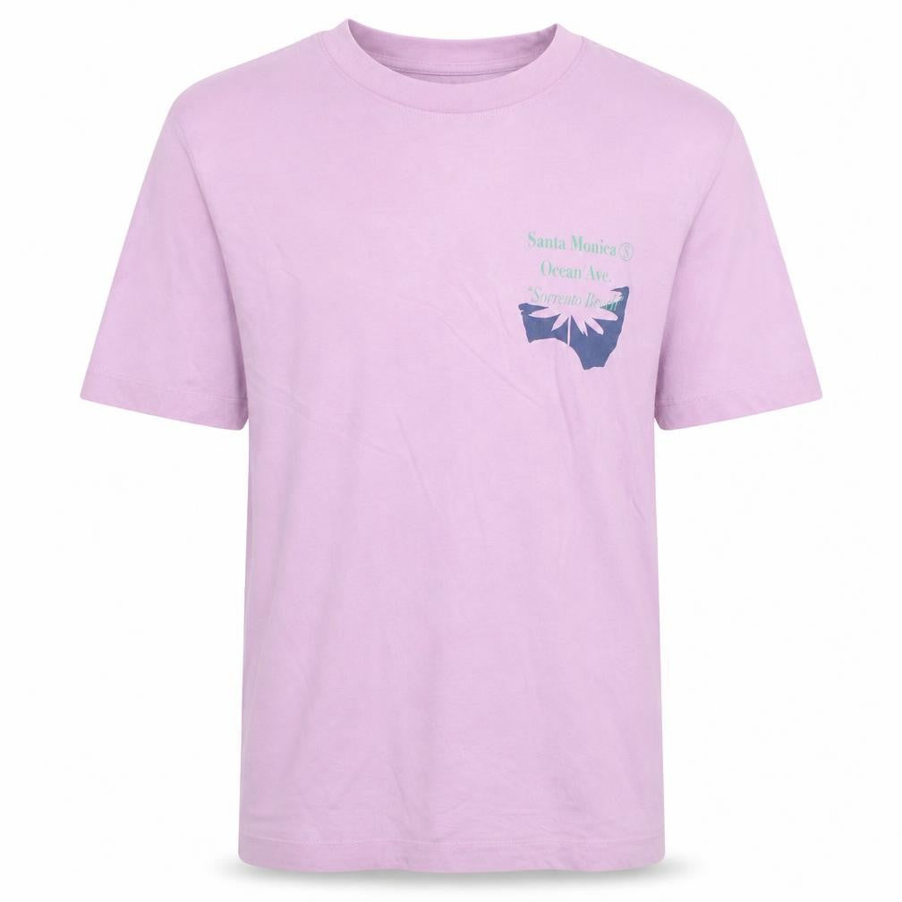 Jack & Jones Men's Pink Graphic Print Crew Neck Cotton T-Shirt Size L