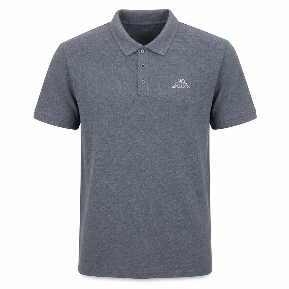 Kappa Mens Grey Polo Shirt XL Regular Fit Short Sleeve