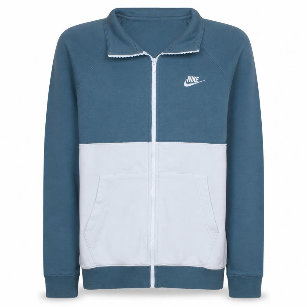 Nike Men's Blue Full Zip Sweatshirt Small Collared Logo Design