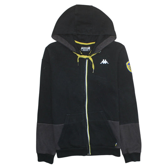 Kappa Men's Black Full Zip Hoodie Medium Leeds United Sportswear