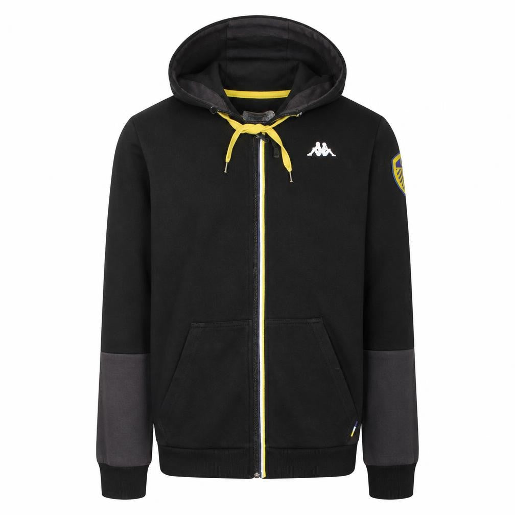 Kappa Men's Black Full Zip Hoodie Medium Leeds United Sportswear
