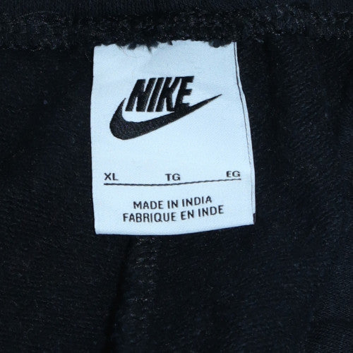 Nike Mens Black XL Fleece Jogger Trousers with Drawstring Waist