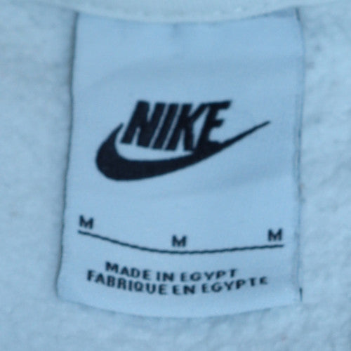 Nike Men's White Pullover Hoodie M Sports Fleece Sweatshirt