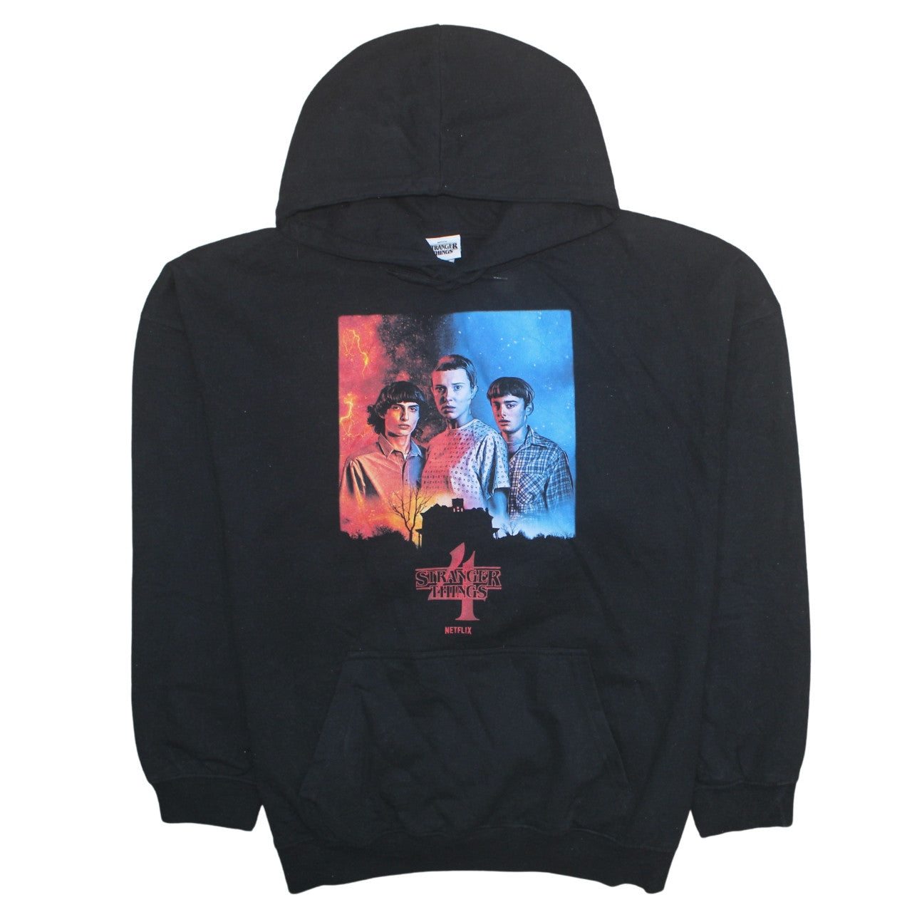 Stranger Things Black Hoodie Women UK 24-26 Cotton Blend Pullover