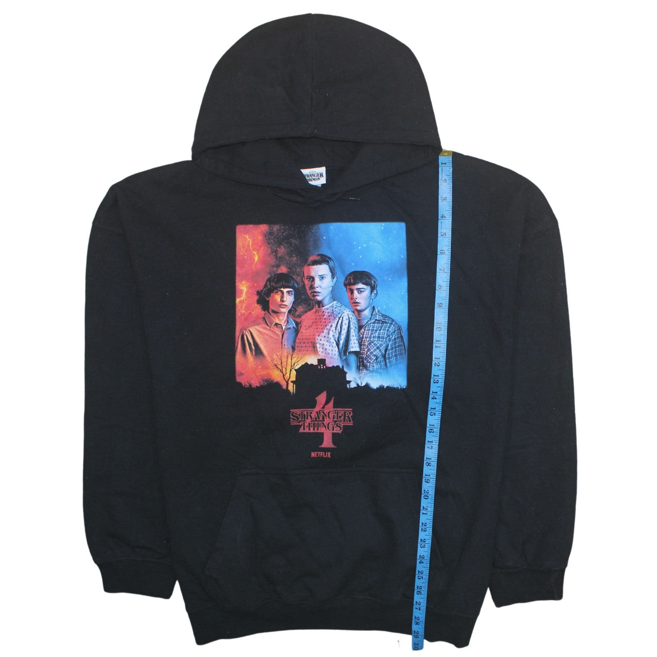 Stranger Things Black Hoodie Women UK 24-26 Cotton Blend Pullover