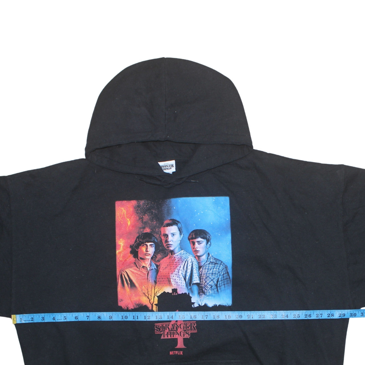 Stranger Things Black Hoodie Women UK 24-26 Cotton Blend Pullover
