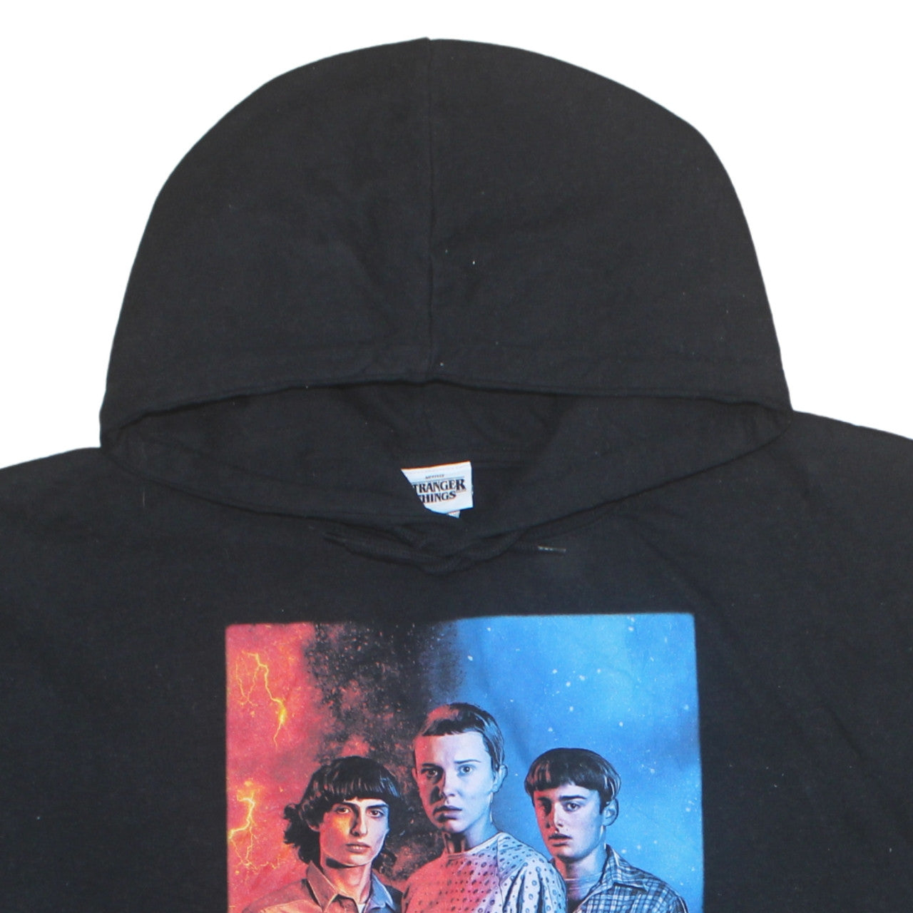 Stranger Things Black Hoodie Women UK 24-26 Cotton Blend Pullover