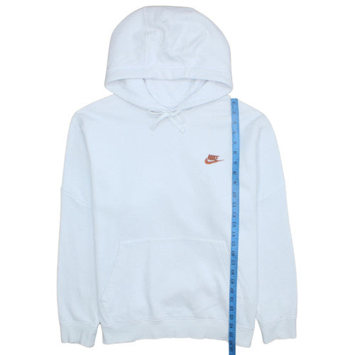 Nike Men's White Pullover Hoodie L Logo Fleece Sweatshirt