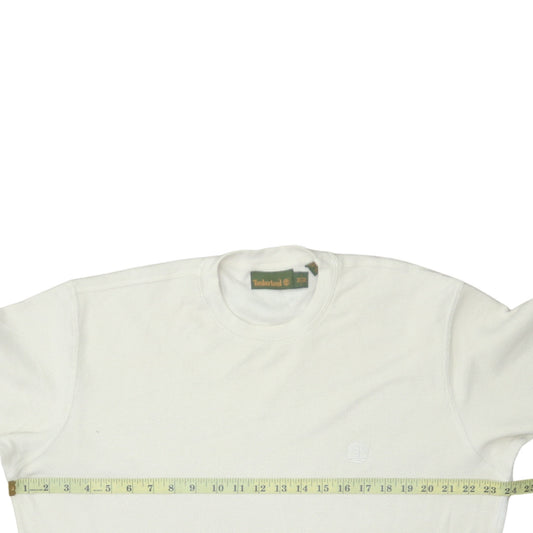 Timberland Men White 2XL Pullover Cotton Sweatshirt Classic Fit